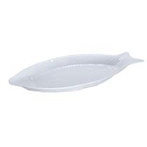 Travessa melamina branca peixe de 58 X 28 cm
