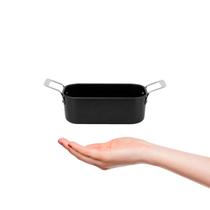 Travessa Mini Alça Inox Couvert Preto Servir Entradas Buffet 14cm Travessa Mini Alça Inox Couvert Preto Servir Entradas Buffet 14cm