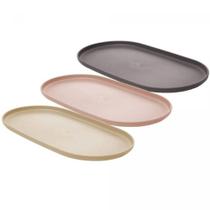 Travessa Oval Bambu PP Lines Salmão 21cm 220837 Lyor Travessa Oval Bambu PP Lines Salmão 21cm 220837 Lyor