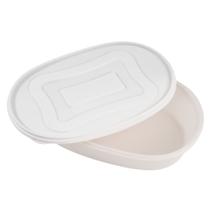Travessa Oval com Tampa Branco