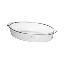 Travessa Oval Cristal Plástico Reutilizável Transparente 25cm Travessa Oval Cristal Plástico Reutilizável Transparente 25cm