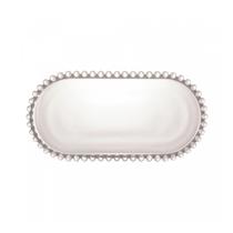 Travessa Oval de Cristal de Chumbo Pearl 24x12cm