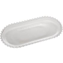 Travessa Oval de Cristal Pearl Wolff 30x15x2cm para Mesa Posta Bandeja Prato Decorativo