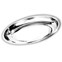 Travessa Oval Funda Aço Inox 21cm Para Servir Alimentos Porções Cozinha Restaurante - Ke Home