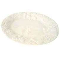 Travessa oval grande rasa branca