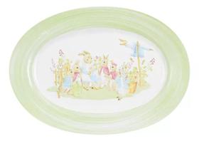 Travessa oval media lapin verde
