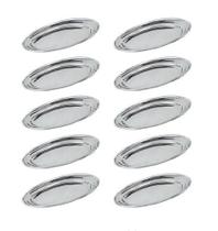 Travessa oval rasa inox 20cm kit com 10 unidades - ORCIL