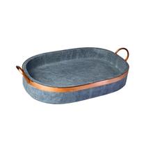 Travessa Oval Servir Porção Alça Cobre Pedra Sabão 32x20cm Travessa Oval Servir Porção Alça Cobre Pedra Sabão 32x20cm