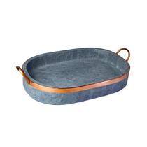 Travessa Oval Servir Porção Alça Cobre Pedra Sabão 32x20cm Travessa Oval Servir Porção Alça Cobre Pedra Sabão 32x20cm