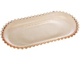 Travessa Oval Wolff Pearl de Cristal Âmbar 30cm x 15cm x 2cm Travessa Oval Wolff Pearl de Cristal Âmbar 30cm x 15cm x 2cm