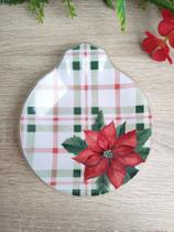 Travessa Pequena Petisqueira de Vidro Estampada Formato de Bola de Natal 14,5 cm