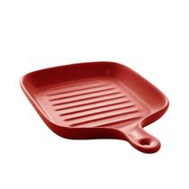 Travessa Porcelana c/Cabo Nordica Vermelha Matt 24x18x4cm