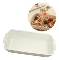 Travessa Porcelana Retangular Branca Refrataria 720ml