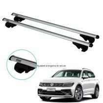 Travessa Rack de Teto Volkswagen Tiguan Kiussi Belluno 120cm 70kg Prata
