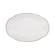 Travessa Rasa Oval 28cm Porcelana Schmidt - Dec. Filetado Ouro Pomerode 0010