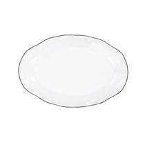 Travessa Rasa Oval 28cm Porcelana Schmidt - Dec. Filetado Prata Pomerode 0012 Travessa Rasa Oval 28cm Porcelana Schmidt - Dec. Filetado Prata Pomerode 0012