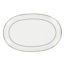 Travessa Rasa Oval 36cm Porcelana Schmidt - Dec. Renda Branca 0163