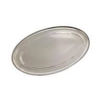 Travessa Rasa Oval de Inox Media 24,5 cm Restaurante e Bares