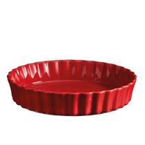 Travessa Redonda Canelada Funda 24 cm Vermelha - 33013034 - Emile Henry