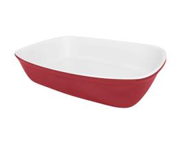 Travessa Refratária Bake Pequena Branco/Vermelho Oxford