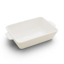Travessa refratária Basic de porcelana com alça 23,5 x 14,5 x 5 cm branca - Lyor design