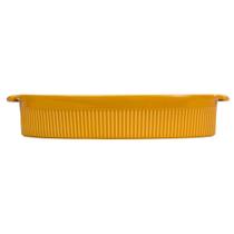Travessa Refratária Oval M 32,5 cm Amarela 1,8 L Porcelana Travessa Refratária Oval M 32,5 cm Amarela 1,8 L Porcelana