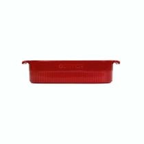 Travessa Refratária Retangular em Porcelana Vermelha 30x21x6,5cm Germer