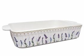 Travessa Refratária Retangular Floral Lavanda M 31x19cm