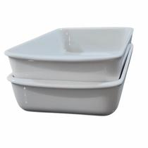 Travessa Refratária Retangular - Porcelana Off White - (LxCxA) 15CM x 28,5CM x 5CM