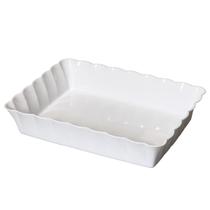 Travessa Retangular Canelatta LE CHEF 26x18x6,5 Cm Branca