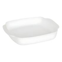 Travessa Retangular Com Alças De Vidro Opal Branco 2 Litros Forma Assadeira Linha Tropical 2000 Ml Original Glass