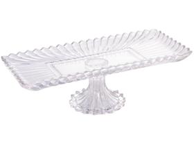 Travessa retangular cristal de chumbo com pé geneva 30cm Travessa retangular cristal de chumbo com pé geneva 30cm