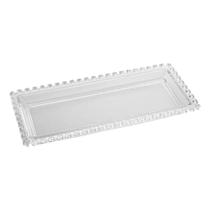 Travessa Retangular De Vidro com Bordas com detalhes em Coração Lyor 30x13cm