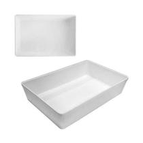 Travessa Retangular Em Melamina Estriada Funda 22x15cm.