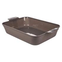 Travessa Retangular M 4,5 Litros Cinza Marmorizada Gourmet Plasutil