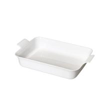 Travessa Retangular Para Alimentos Com Alça Branco 35x21x8cm