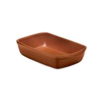 Travessa retangular para Servir Feijoada Oxford Cerâmica Artesanal 24,5cm Terracota