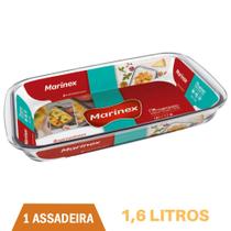 Travessa Retangular Vidro 1,6L Assados Doces Torta Marinex