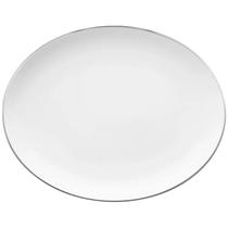 Travessa Servir 31cm Flamingo Isabel Porcelana Borda Prata Grande Oxford Travessa Servir 31cm Flamingo Isabel Porcelana Borda Prata Grande Oxford