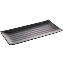 Travessa Servir Comida Japonesa Sushi Sashimi 35x16cm Retangular de Melamina Preto Tóquio Lyor Travessa Servir Comida Japonesa Sushi Sashimi 35x16cm Retangular de Melamina Preto Tóquio Lyor