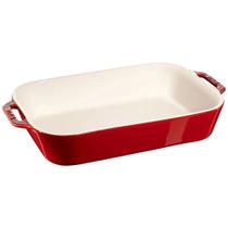 Travessa staub retangular em cerâmica vermelho cereja 34x24cm 405111480