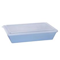 Travessa Stillo Retangular Com Tampa 5L Azul em Polipropileno Linha Tendência VEM