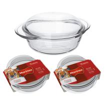 Travessa Vidro Terrina 2,3L Base 1,5L Tampa 0,8L Nadir - 2Un