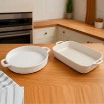 Travessas Assadeiras Petisqueiras Cerâmica Servir Kit 2pçs Travessas Assadeiras Petisqueiras Cerâmica Servir Kit 2pçs