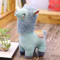 Travesseiro abraça boneca Alpaca Animal Acompanhar Brinquedo Eco-friendly Meninas Presente de Natal - Azul