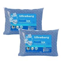 Travesseiro Altenburg Fresh Ice Azul Macio conforto térmico kit 2 peças