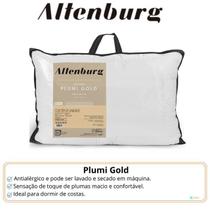 Travesseiro Altenburg Plumi Gold (Macio com toque de Plumas) - Composto por Flocos Especiais de Fibra Plumi - Percal 180 fios 100% Fibra de Poliéster