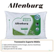 Travesseiro Altenburg Suporte Médio - Tratamento Antimicrobiano - Lavável em Máquina - Tecido Percal 180 Fios 100% Algodão