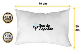 Travesseiro Alto Firme Antialergico 50x70cm 100% Algodão - SAFIRA ENXOVAIS