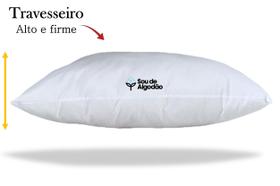 Travesseiro Alto Firme Silicone Percal 180 Fios 100% Algodão